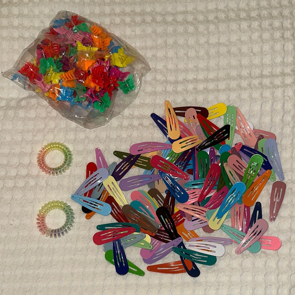 Colorful Hair Clip and Coil Set